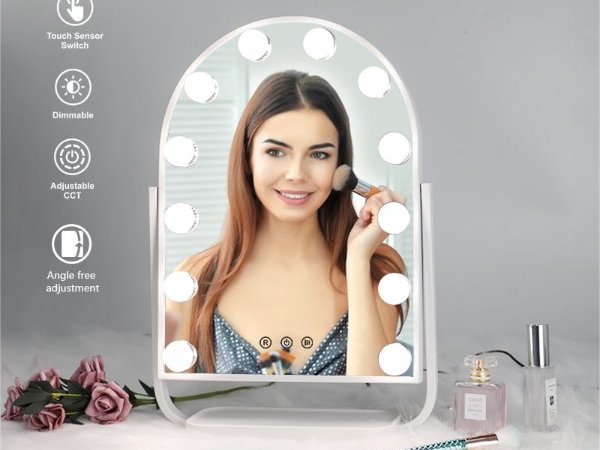 DP330A-H LED Bulb Desktop Arched Hollywood Vanity Mirror