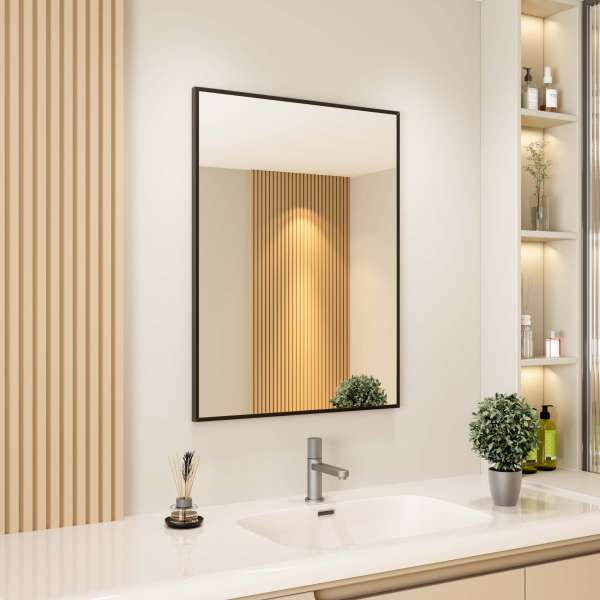 Black Framed Bathroom Mirror