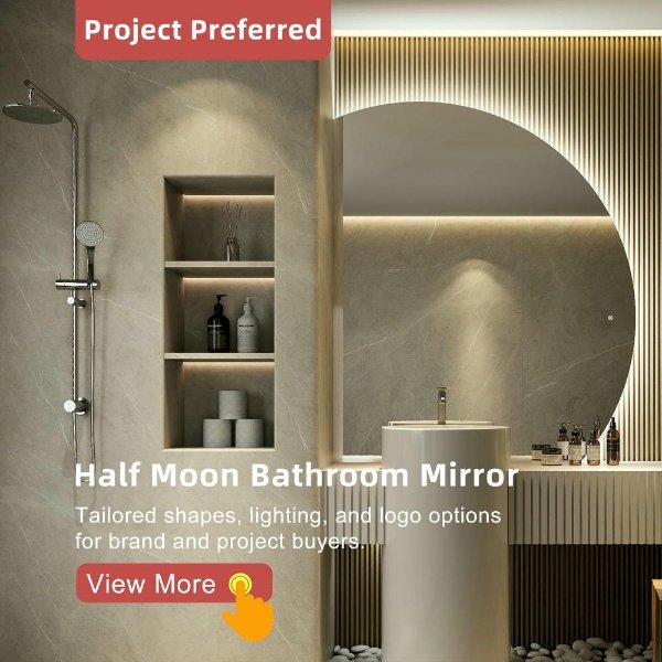 Half Moon Bathroom Mirror