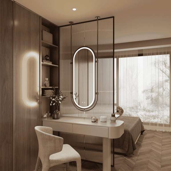 Oval Hanging LED Bathroom Mirror