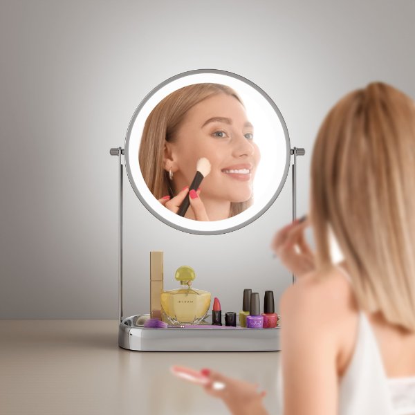 Desktop Led Vanity Mirror With Base
