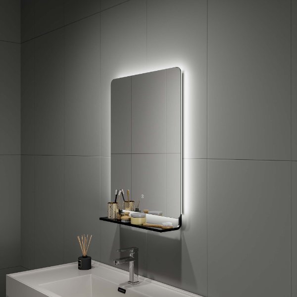 LED Bathroom Mirror With Shelf